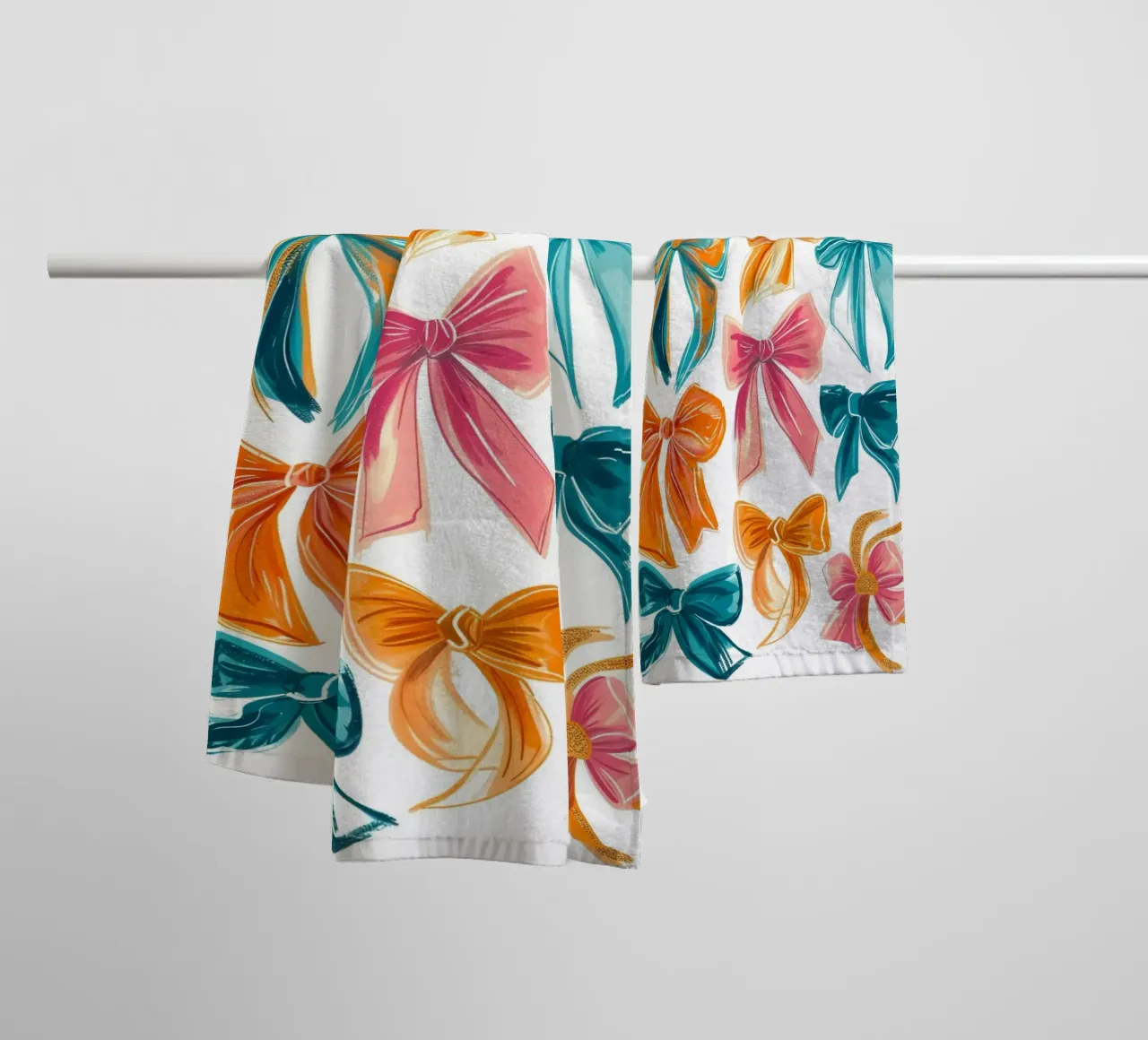 Colección Vibrant Bows | Pop Art Colorful Gift Wrap Print toalla de baño de NorwesClub