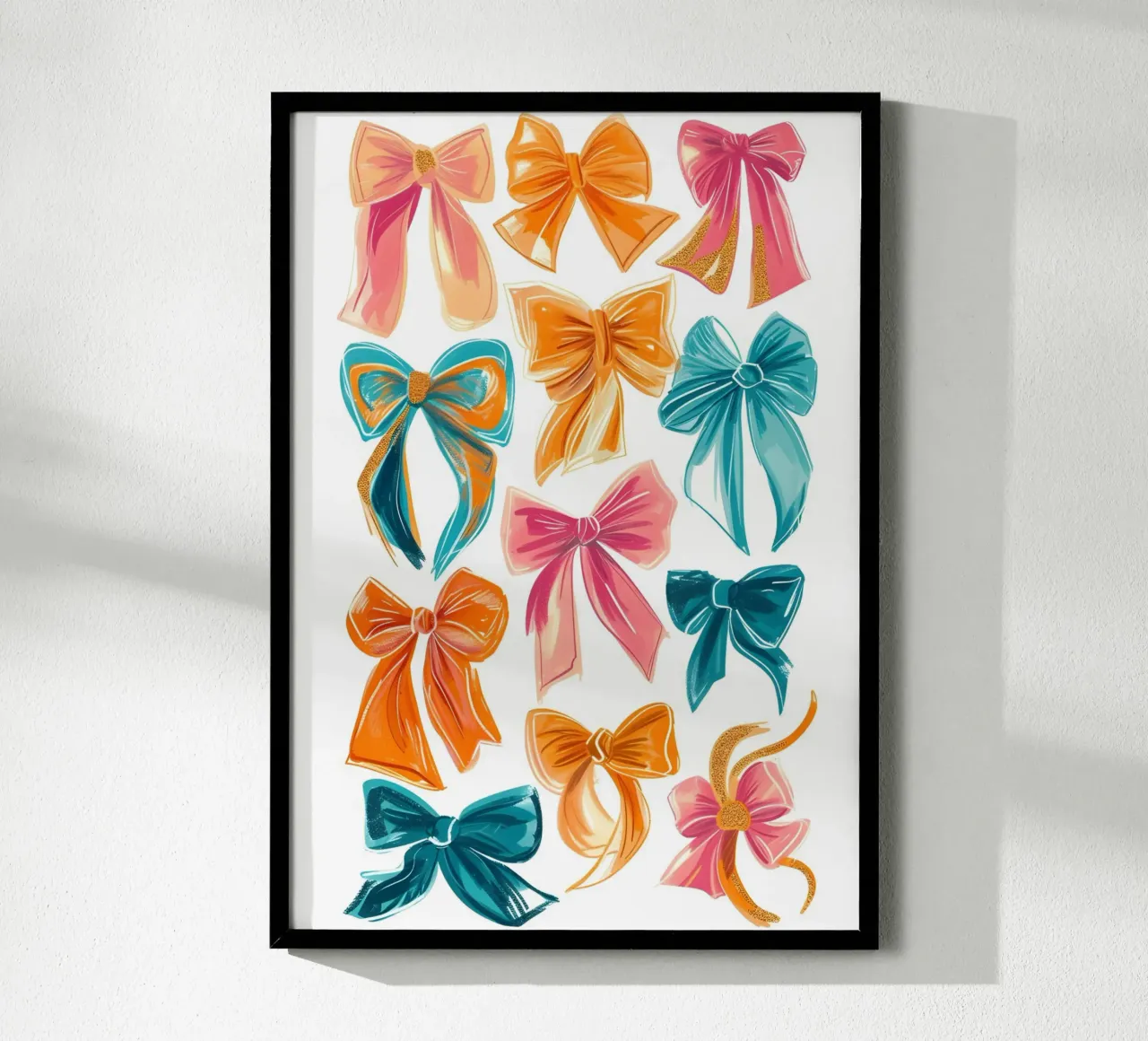Vibrant Bows Collection | Pop Art Colorful Gift Wrap Print poster by NorwesClub