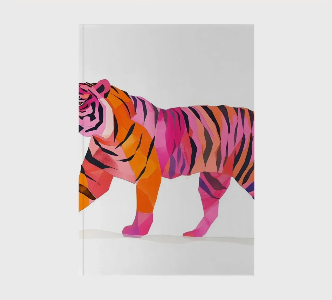 Abstract Pink & Orange Tiger | Pop Art Wild Animal Print notebook by NorwesClub
