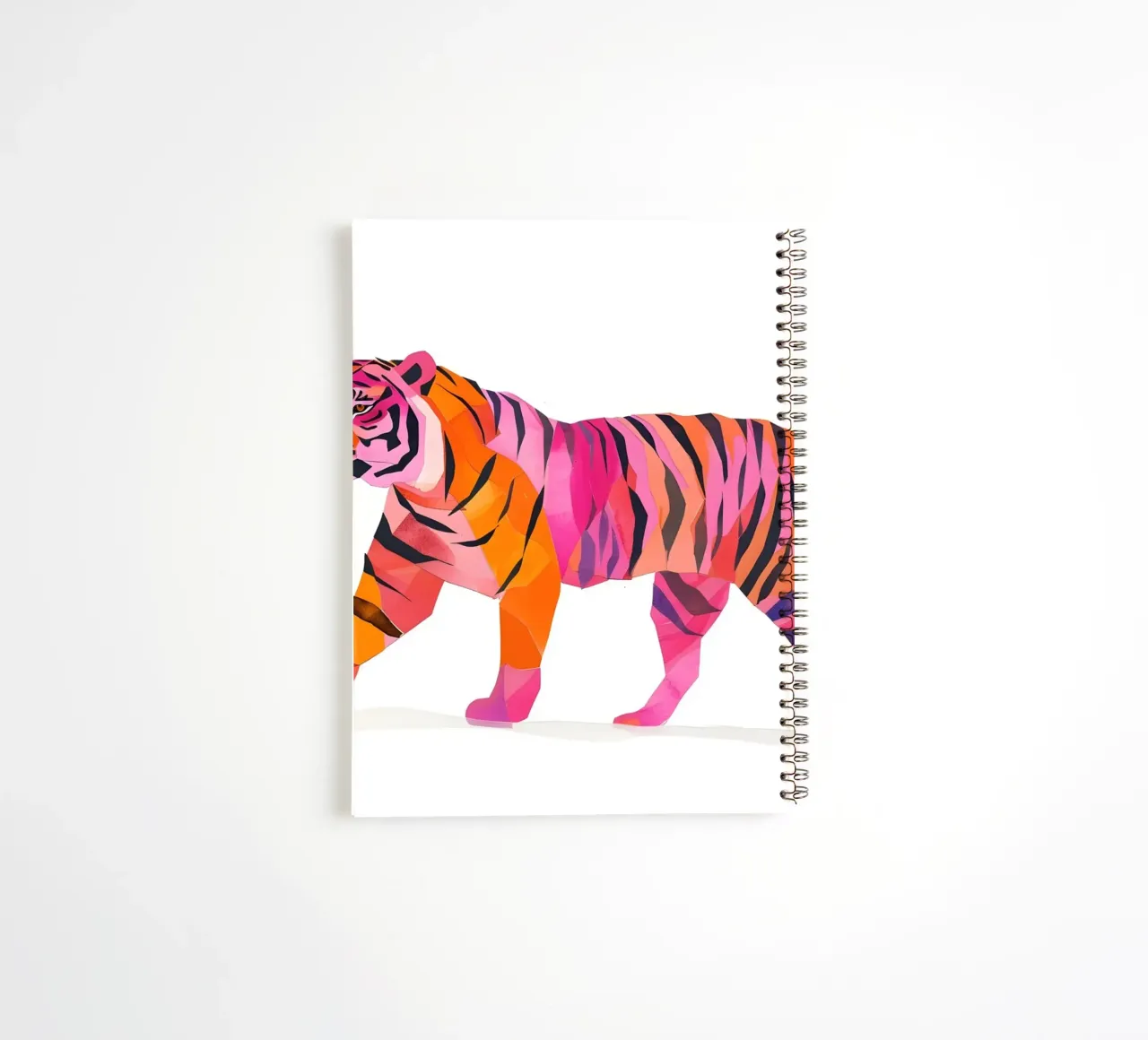 Abstract Pink & Orange Tiger | Pop Art Wild Animal Print spiral notebook by NorwesClub
