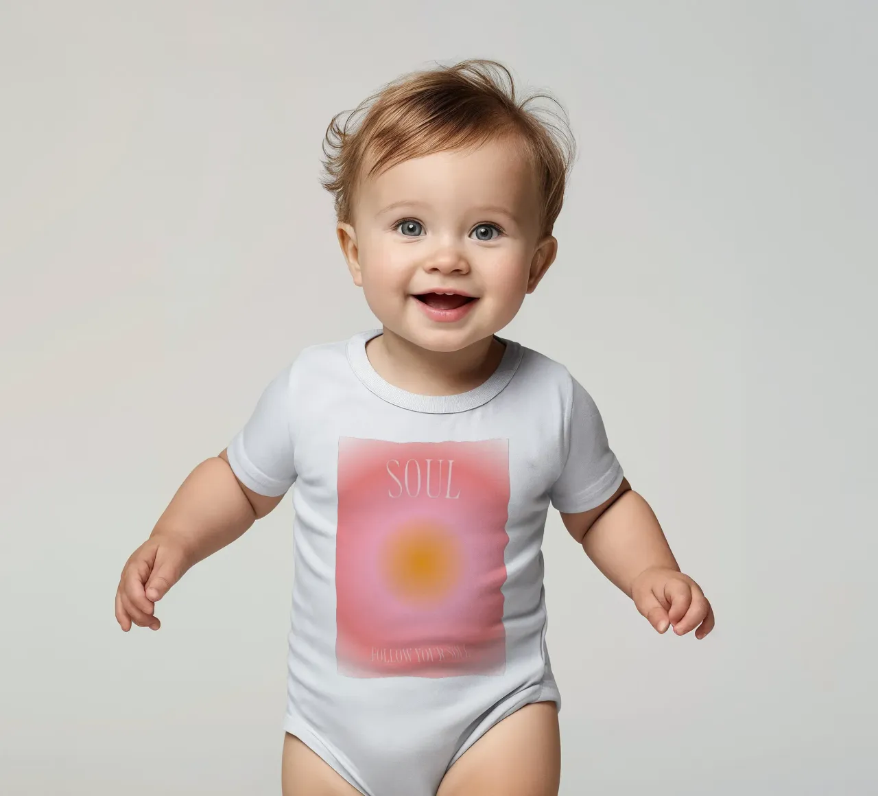 "Segui la tua anima" Aura Gradiente | Rosa Arancione Spirituale Pri body neonato maniche corte da NorwesClub