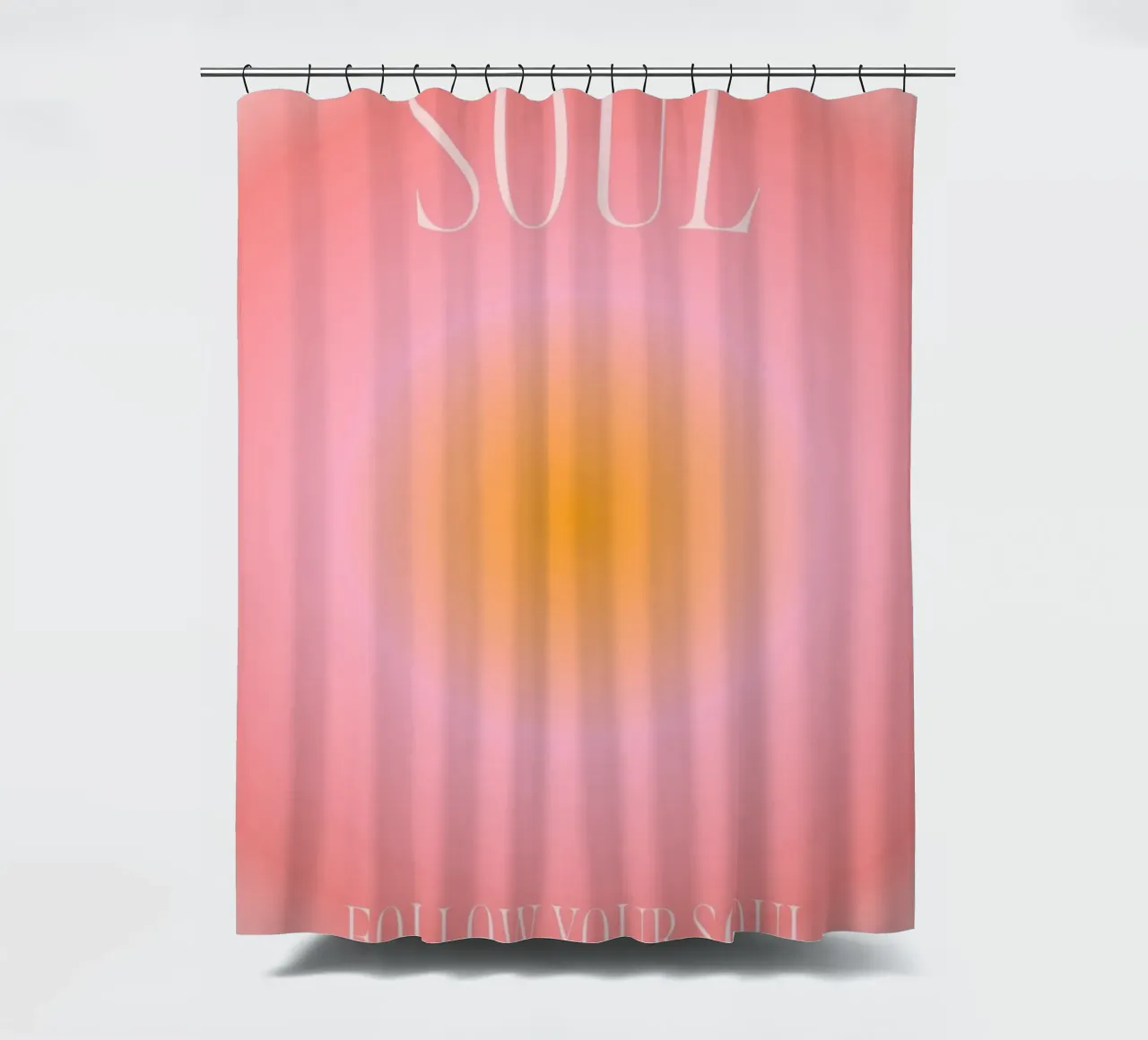 "Segui la tua anima" Aura Gradiente | Rosa Arancione Spirituale Pri tenda da doccia da NorwesClub