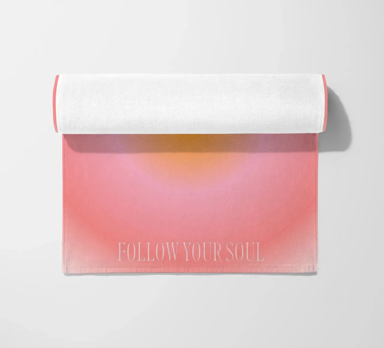 "Segui la tua anima" Aura Gradiente | Rosa Arancione Spirituale Pri telo mare da NorwesClub