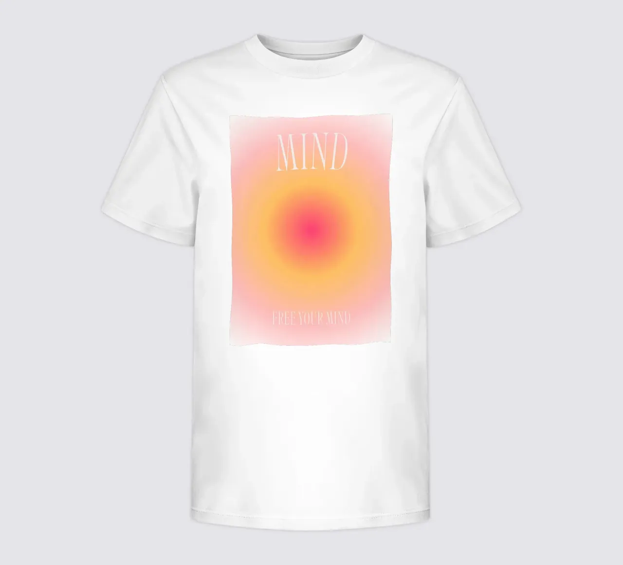 "Free Your Mind" Aura Farbverlauf | Rosa Orange Spiritueller Druck Kinder T-Shirt von NorwesClub