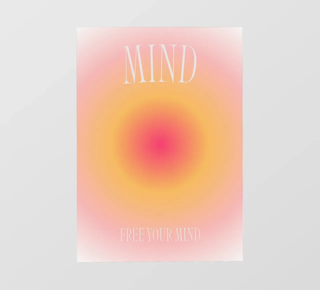 "Libera tu mente" Aura Gradiente | Rosa Naranja Impresión Espiritual lámina retroiluminada de NorwesClub