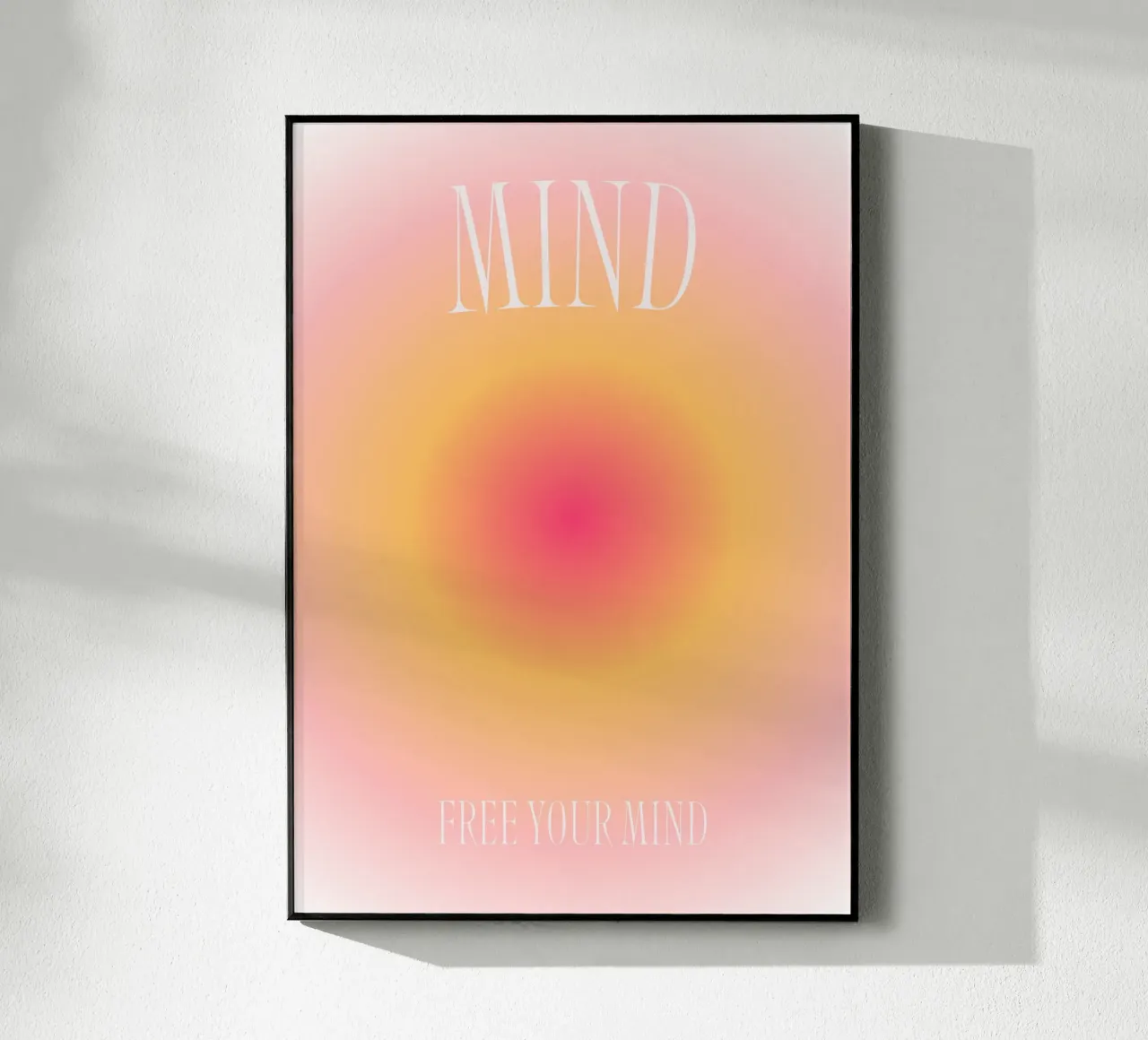 "Libera tu mente" Aura Gradiente | Rosa Naranja Impresión Espiritual metacrilato de NorwesClub