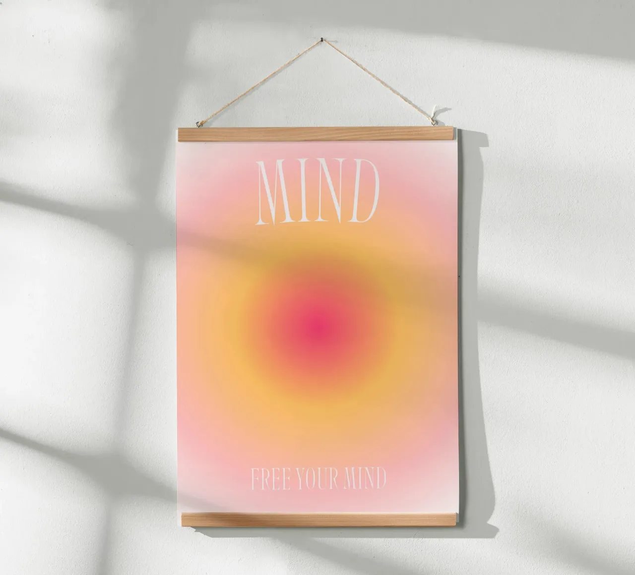"Libera tu mente" Aura Gradiente | Rosa Naranja Impresión Espiritual hahnemühle de NorwesClub