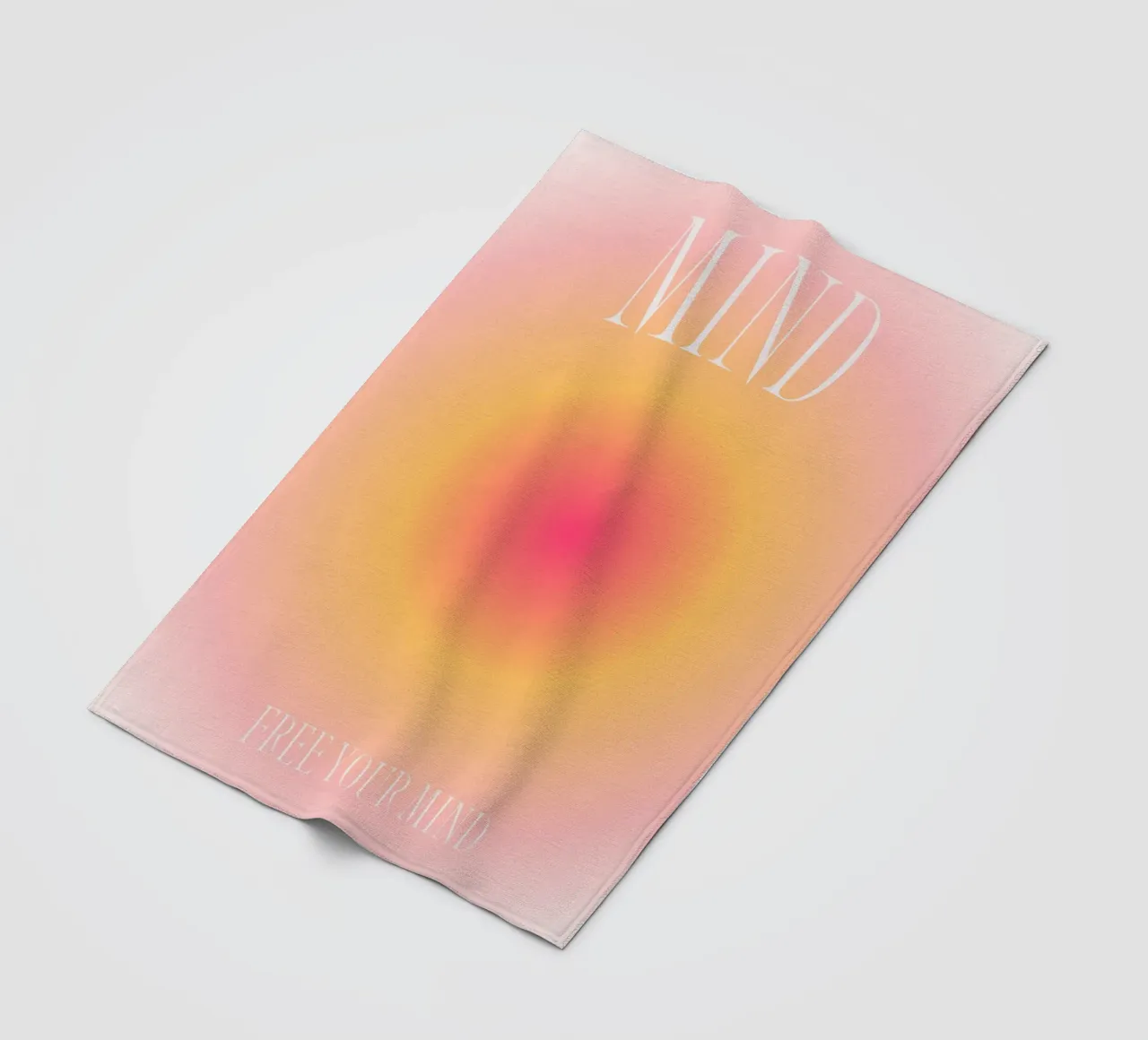 Stampa spirituale "Libera la mente" Aura Gradiente | Rosa Arancione coperta in pile da NorwesClub