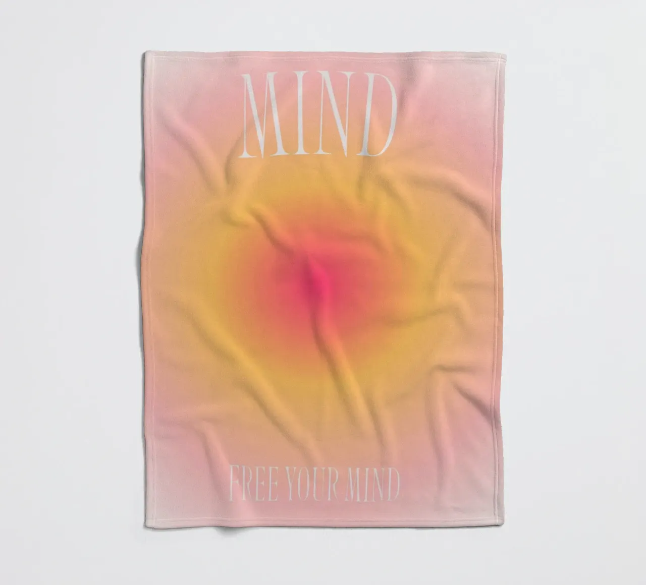 Stampa spirituale "Libera la mente" Aura Gradiente | Rosa Arancione coperta in pile da NorwesClub