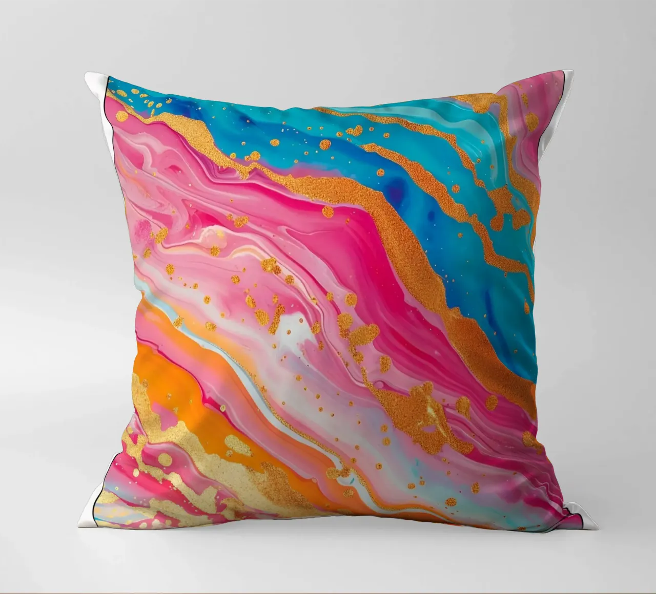 "Do What Makes You Happy" Psychedelic Fluid Art Print decorative cushion by NorwesClub