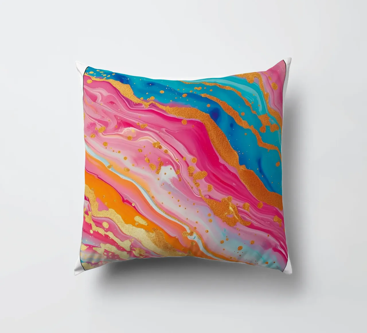 "Do What Makes You Happy" Psychedelic Fluid Art Print decorative cushion by NorwesClub