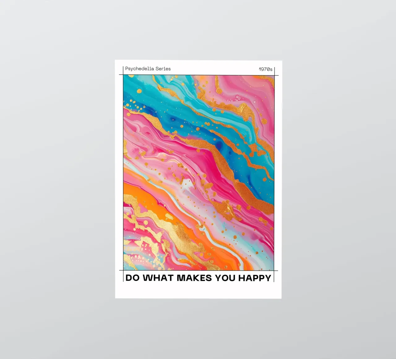 "Do What Makes You Happy" Psychedelic Fluid Art Print sticker by NorwesClub