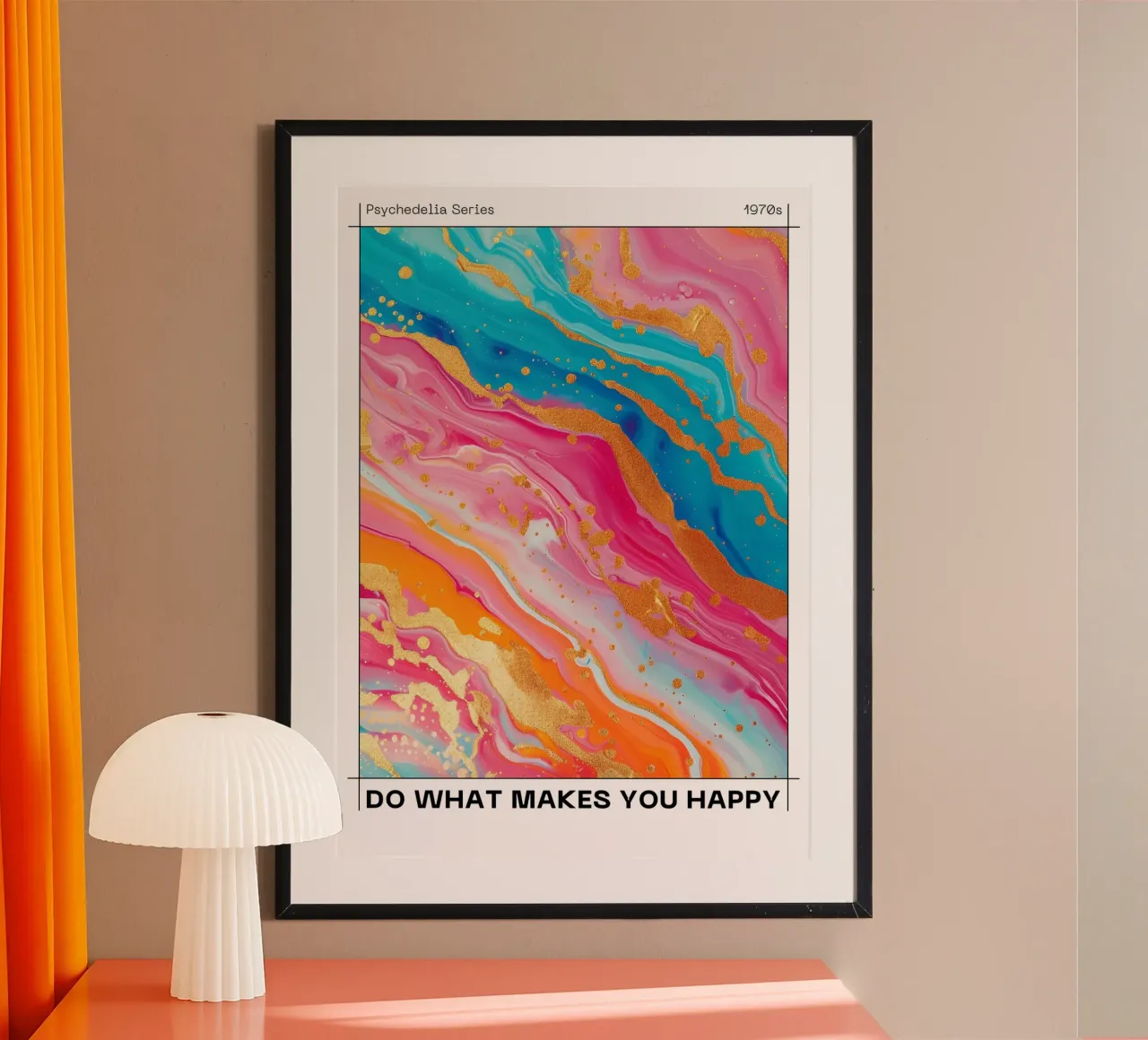 "Do What Makes You Happy" Psychedelic Fluid Art Print hahnemühle by NorwesClub