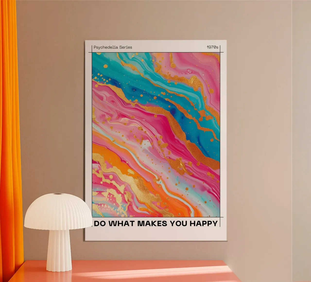 "Do What Makes You Happy" Psychedelic Fluid Art Print hahnemühle by NorwesClub