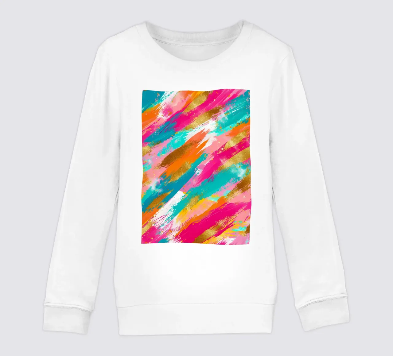 Tratti astratti in oro e neon - Pop Art dalla texture vibrante felpa bambino da NorwesClub