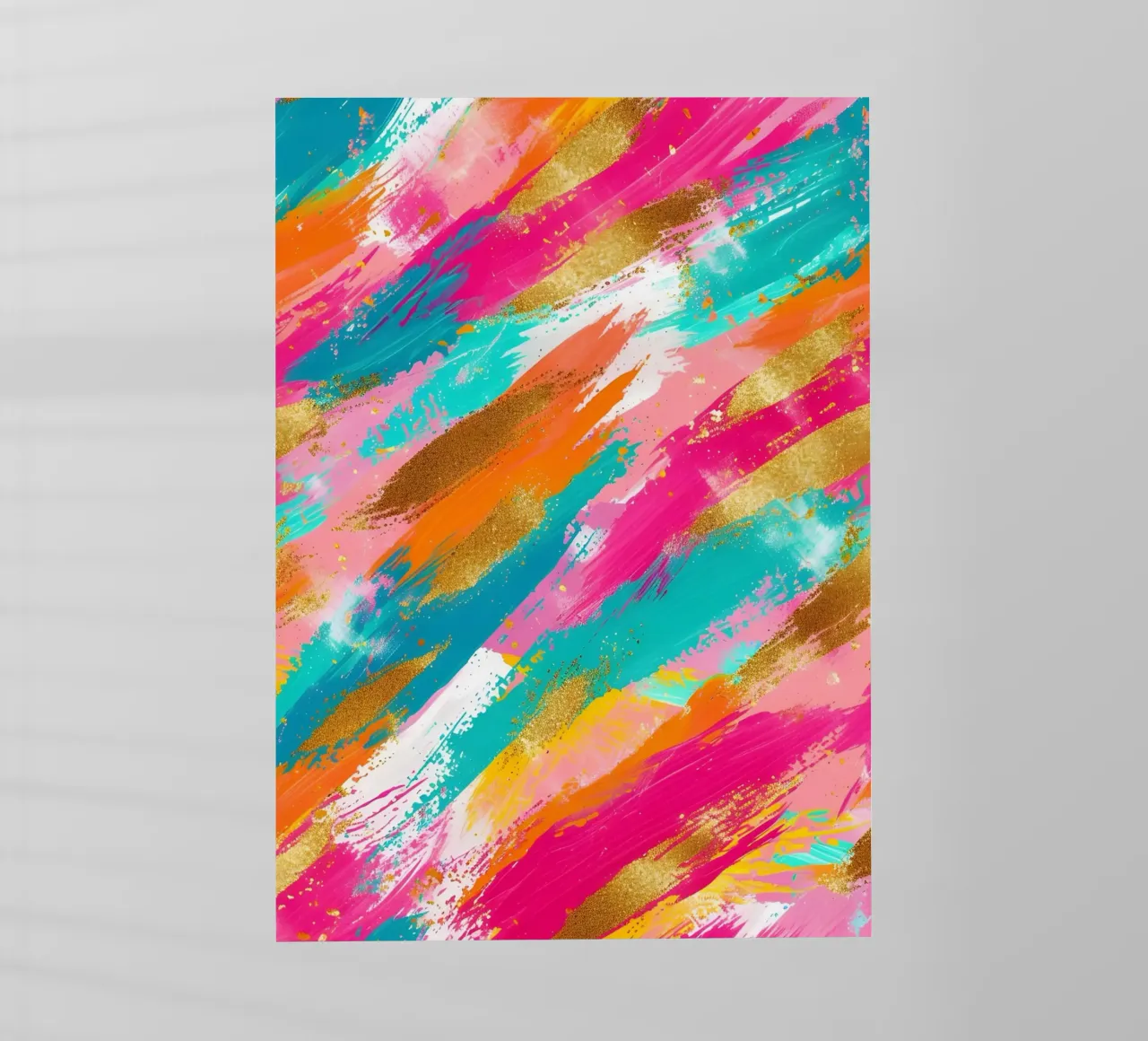 Tratti astratti in oro e neon - Pop Art dalla texture vibrante pellicola backlit da NorwesClub
