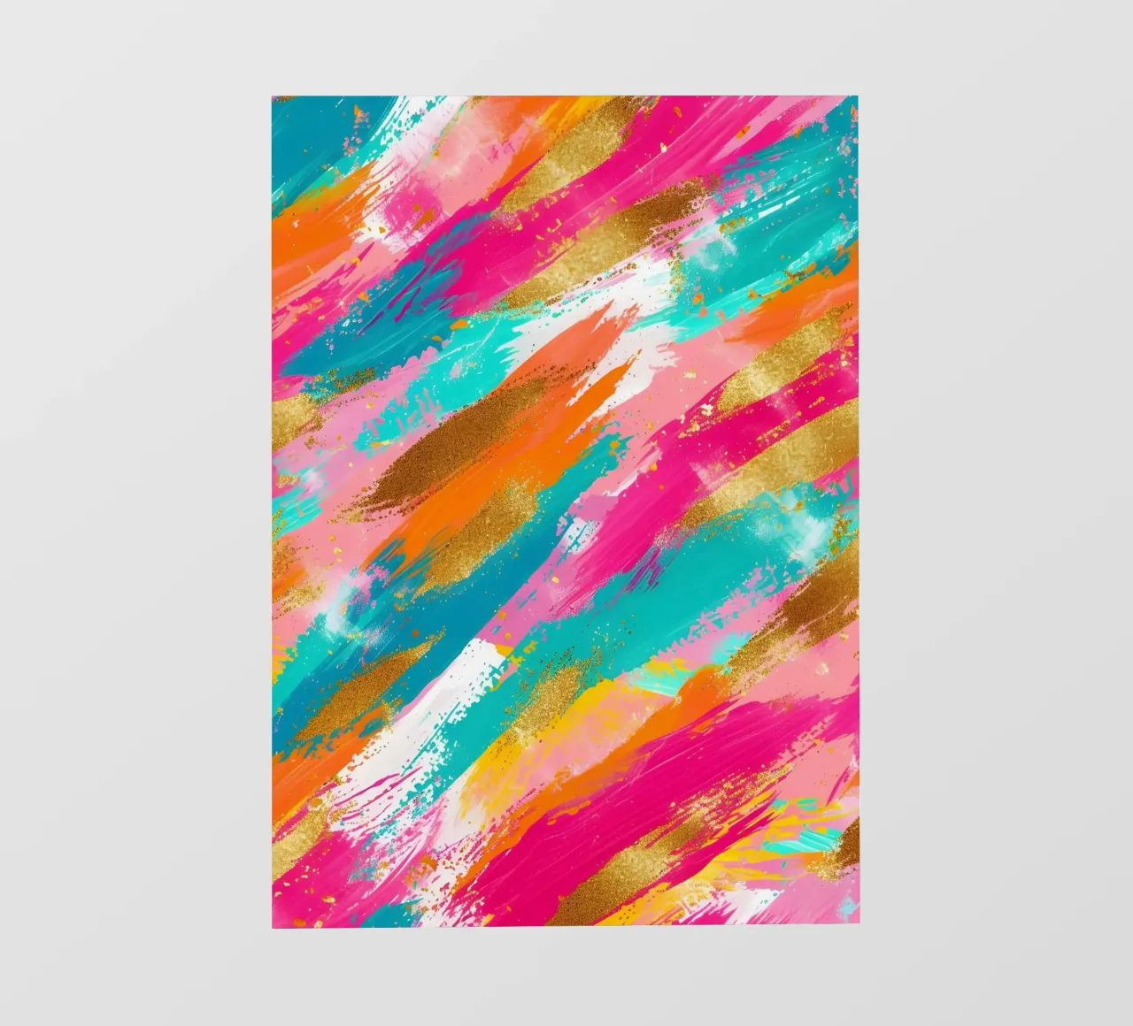 Tratti astratti in oro e neon - Pop Art dalla texture vibrante telo in pvc da NorwesClub