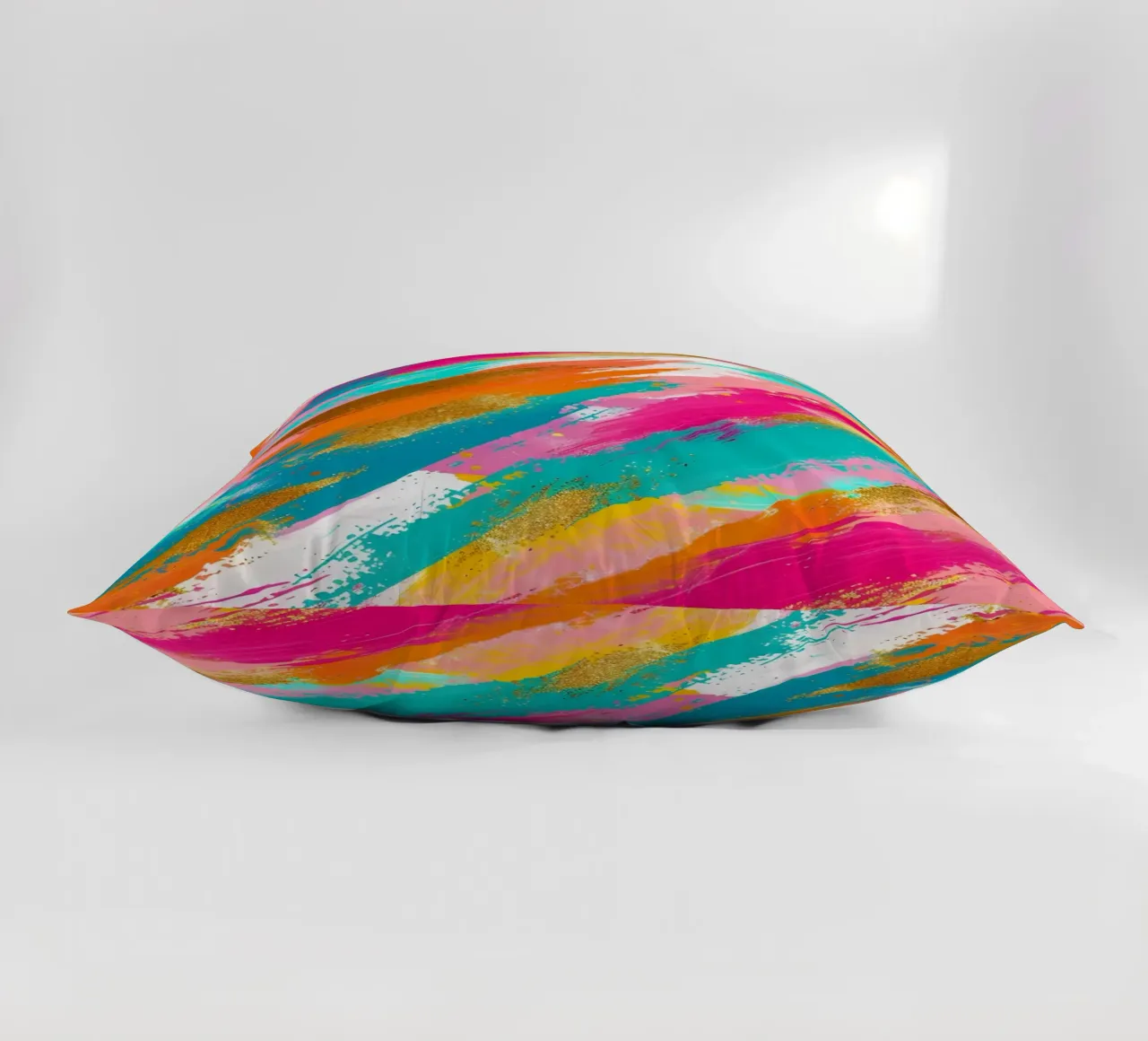 Tratti astratti in oro e neon - Pop Art dalla texture vibrante cuscino da NorwesClub
