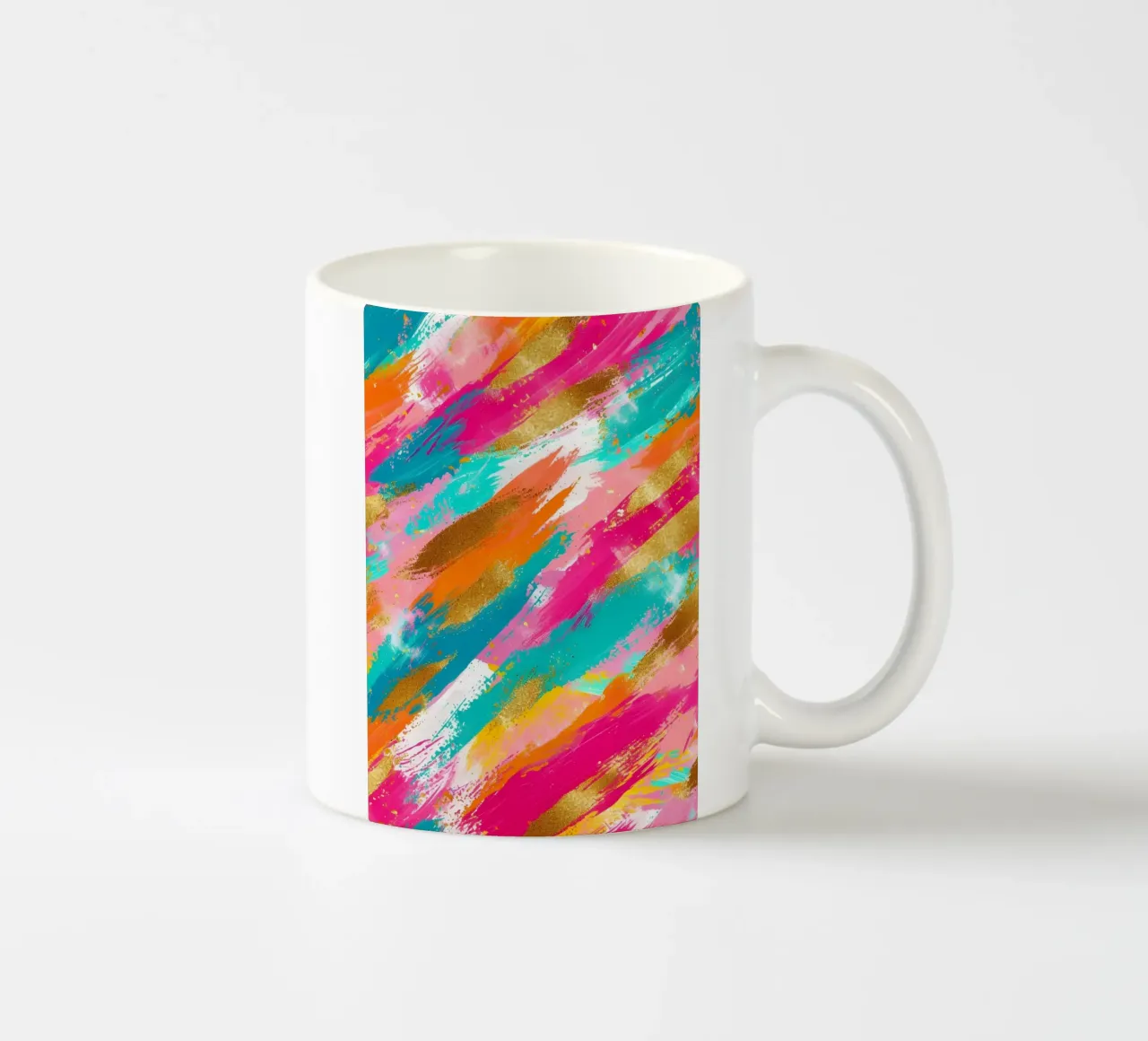 Tratti astratti in oro e neon - Pop Art dalla texture vibrante tazza in ceramica da NorwesClub