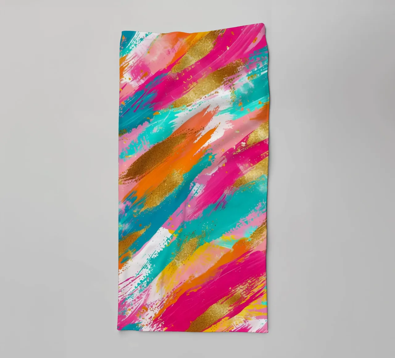 Tratti astratti in oro e neon - Pop Art dalla texture vibrante asciugamano da bagno da NorwesClub