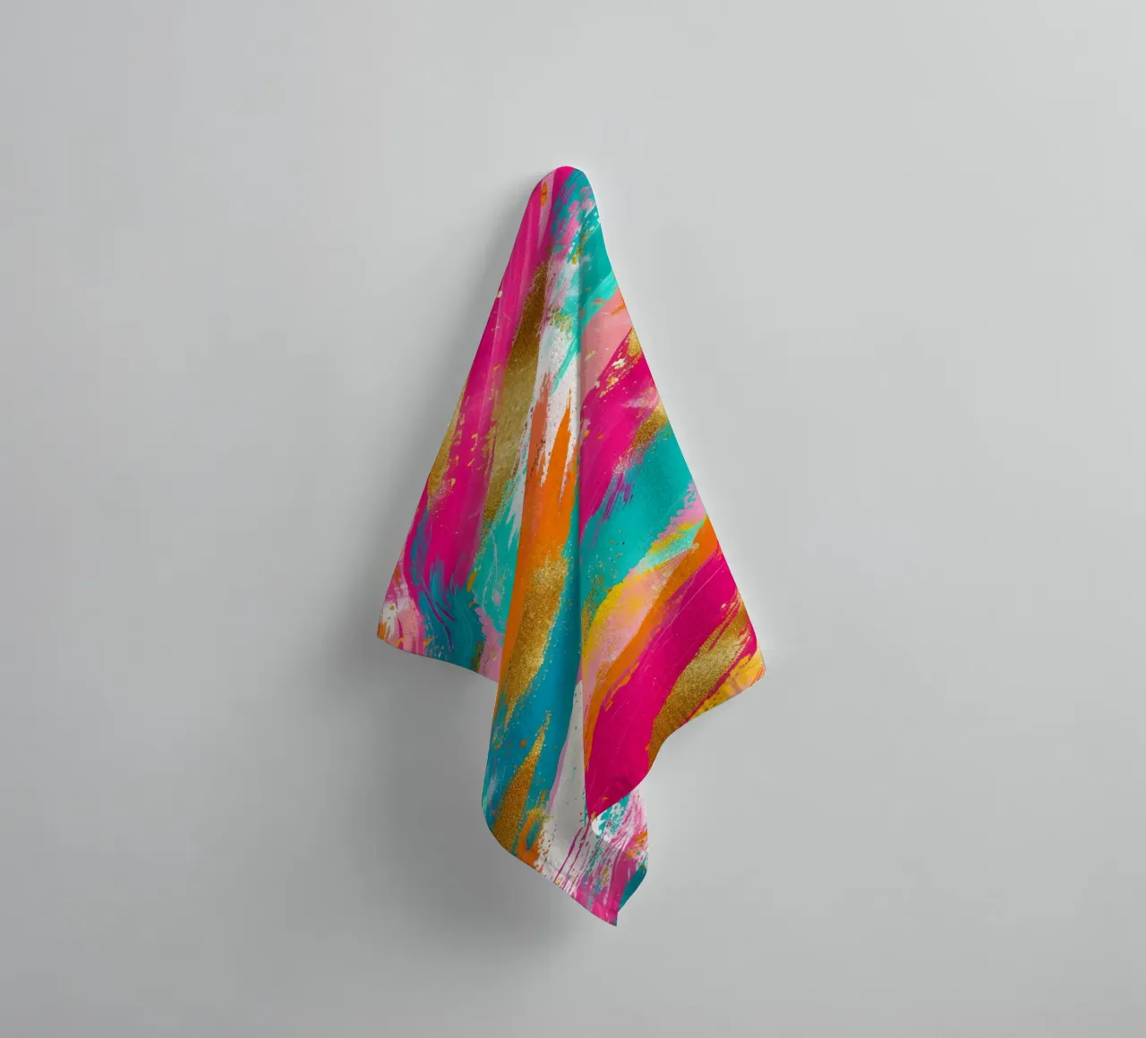 Tratti astratti in oro e neon - Pop Art dalla texture vibrante asciugamano da bagno da NorwesClub