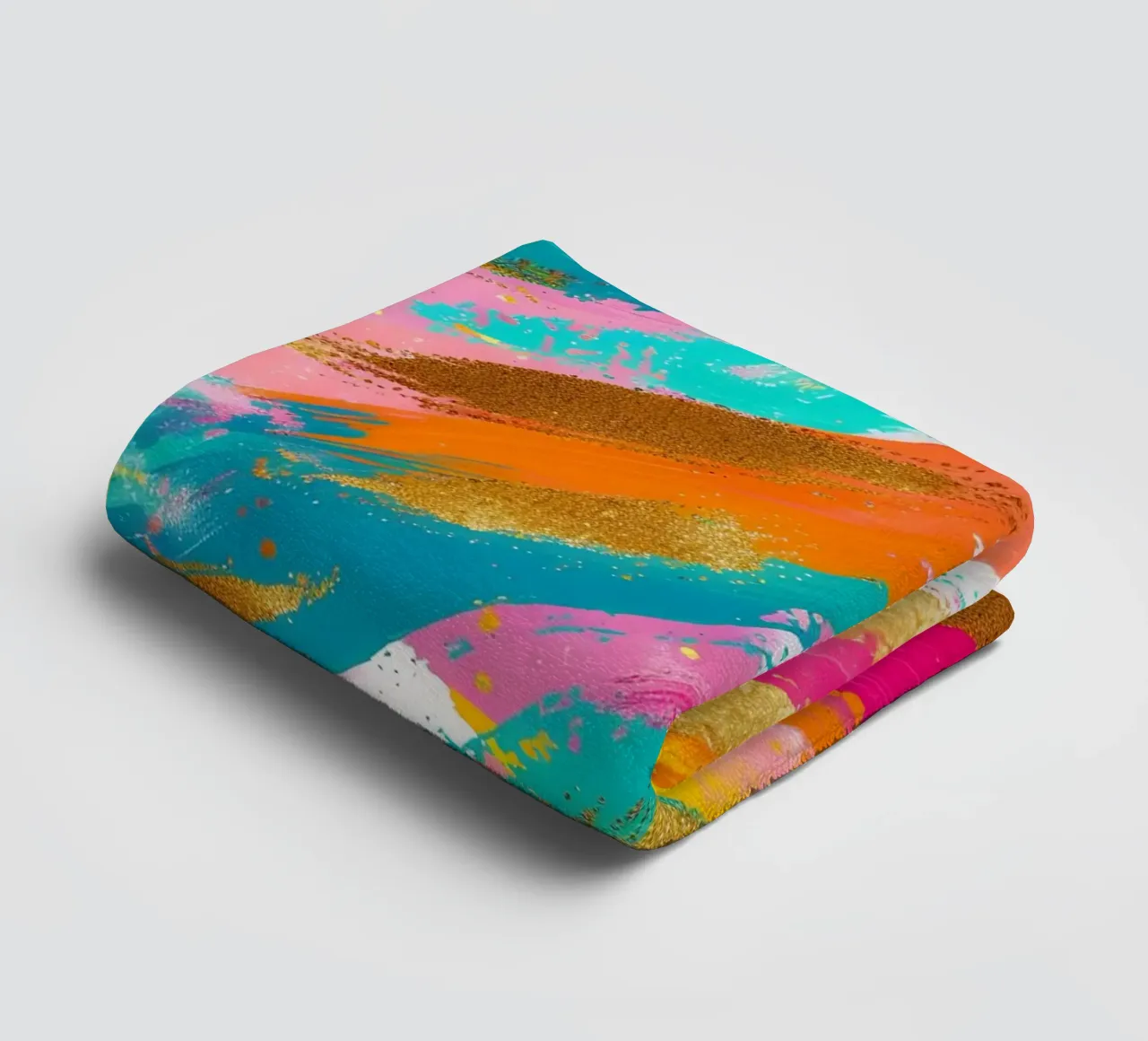 Tratti astratti in oro e neon - Pop Art dalla texture vibrante asciugamano da bagno da NorwesClub
