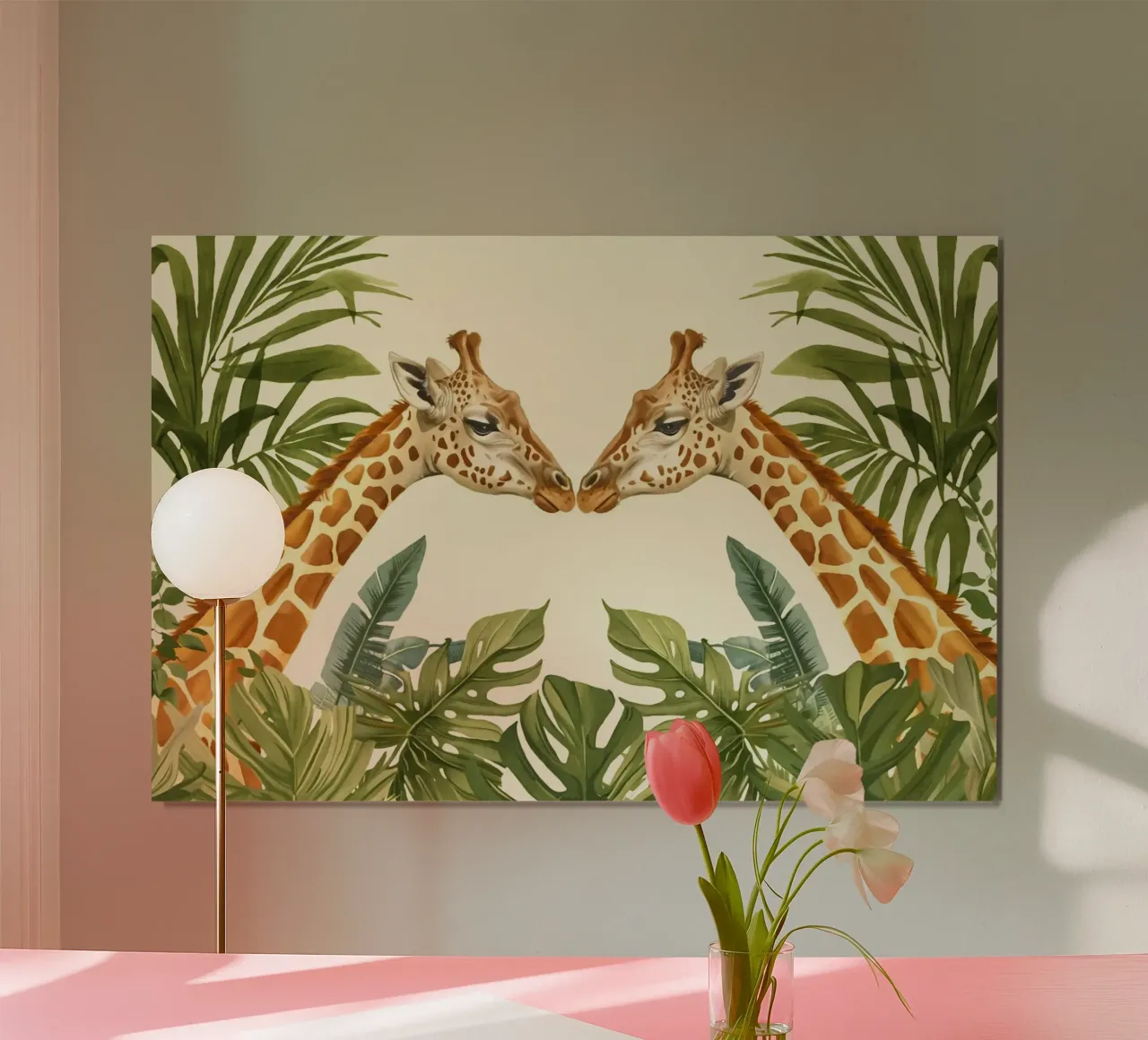 Animali selvatici tropicali Giraffe Paradiso poster con telaio in alluminio da Andrea Haase Modern Home