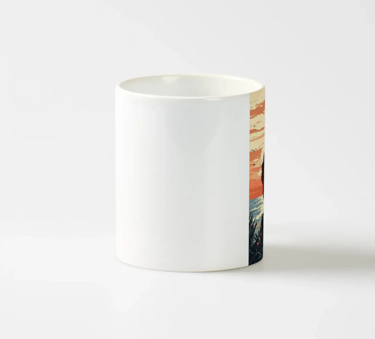 Gorilla mit Gitarre am Meer tazza in ceramica da WILD ART