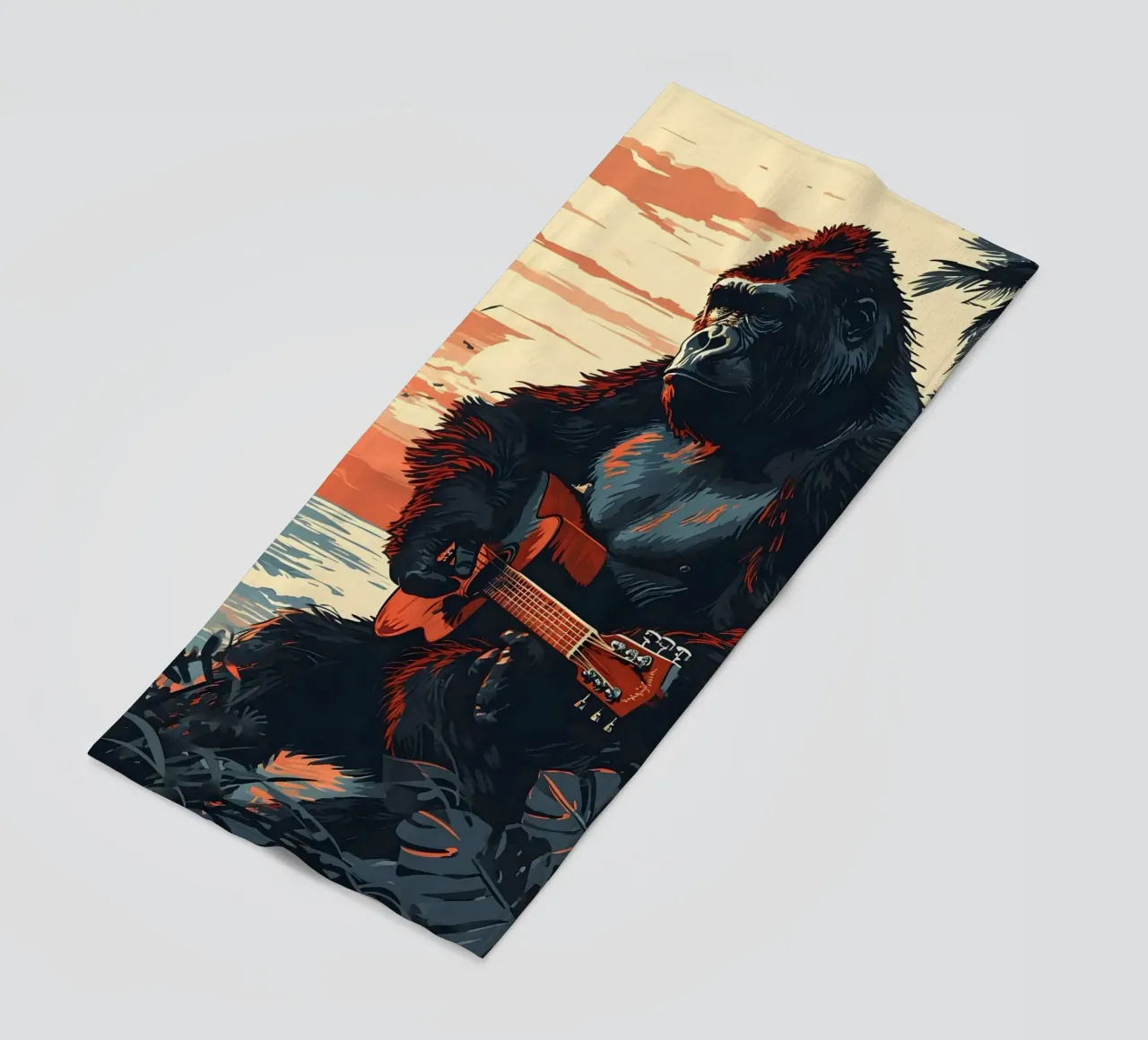Gorilla mit Gitarre am Meer telo mare da WILD ART