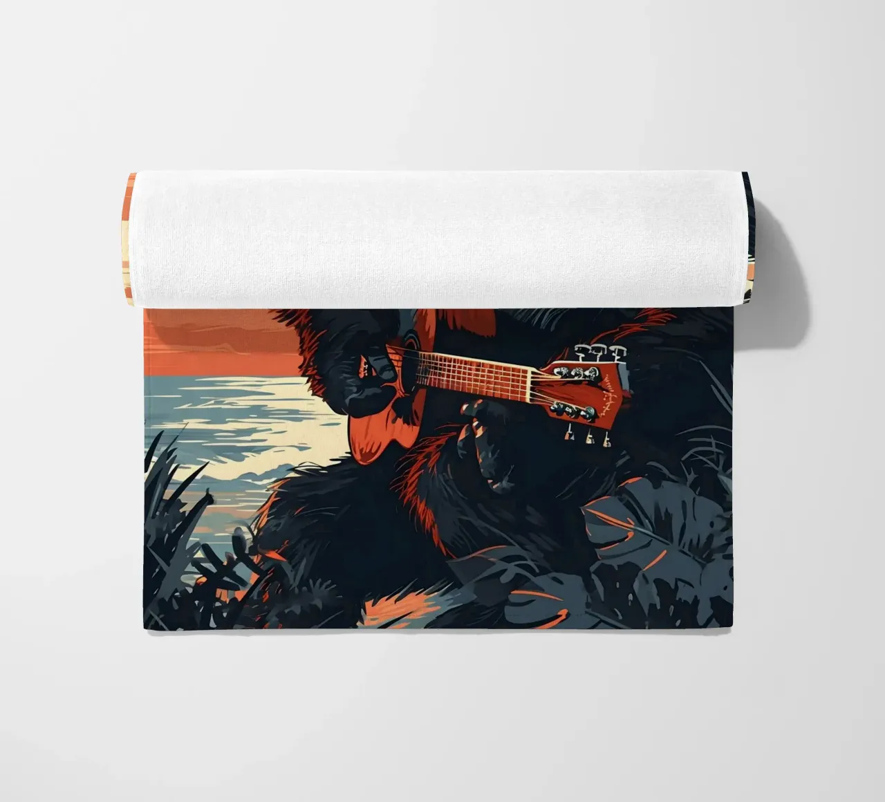 Gorilla mit Gitarre am Meer telo mare da WILD ART
