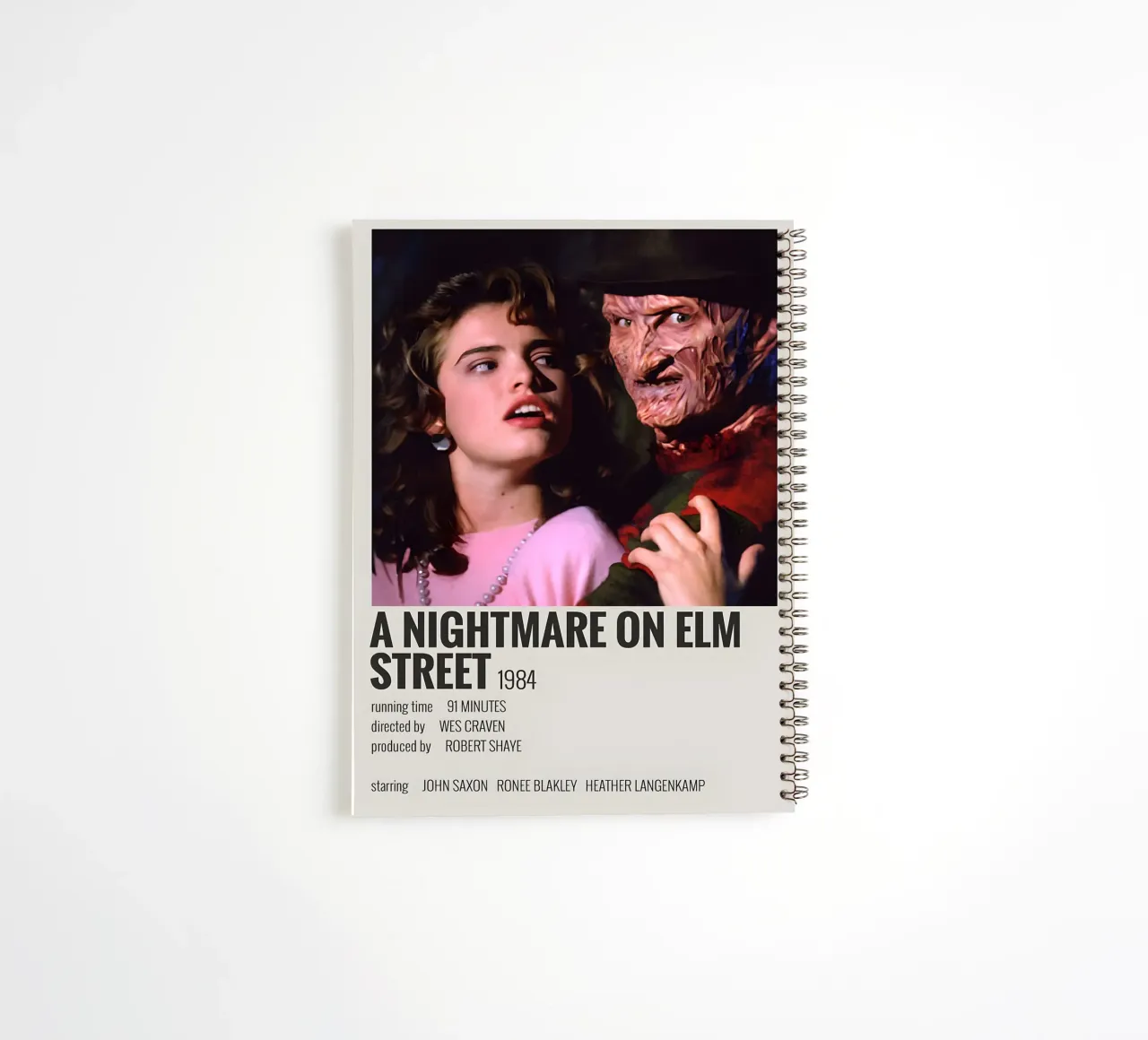 A NIGHTMARE ON ELM STREET 1984 carnet à spirale de MVFminimalist
