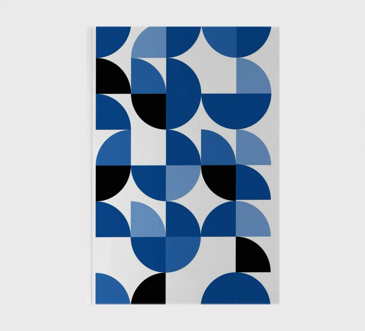 Modular semicircles in blue - Bauhaus pattern composition notebook by Casa Calm