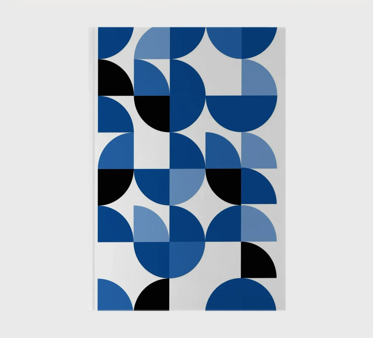 Demi-cercles modulaires en bleu - Composition de motifs Bauhaus carnet de notes de Casa Calm