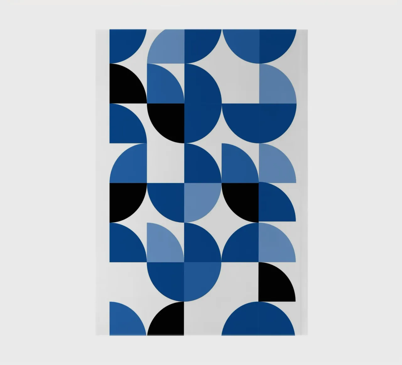 Demi-cercles modulaires en bleu - Composition de motifs Bauhaus carnet de notes de Casa Calm