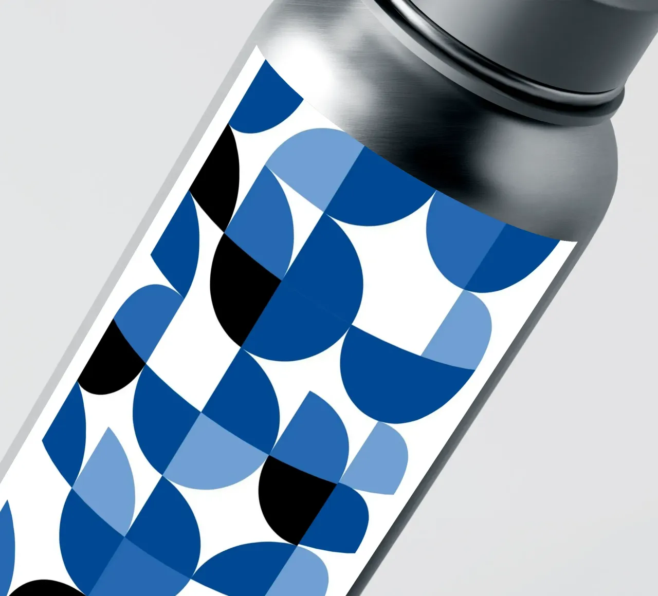 Modular semicircles in blue - Bauhaus pattern composition sticker by Casa Calm