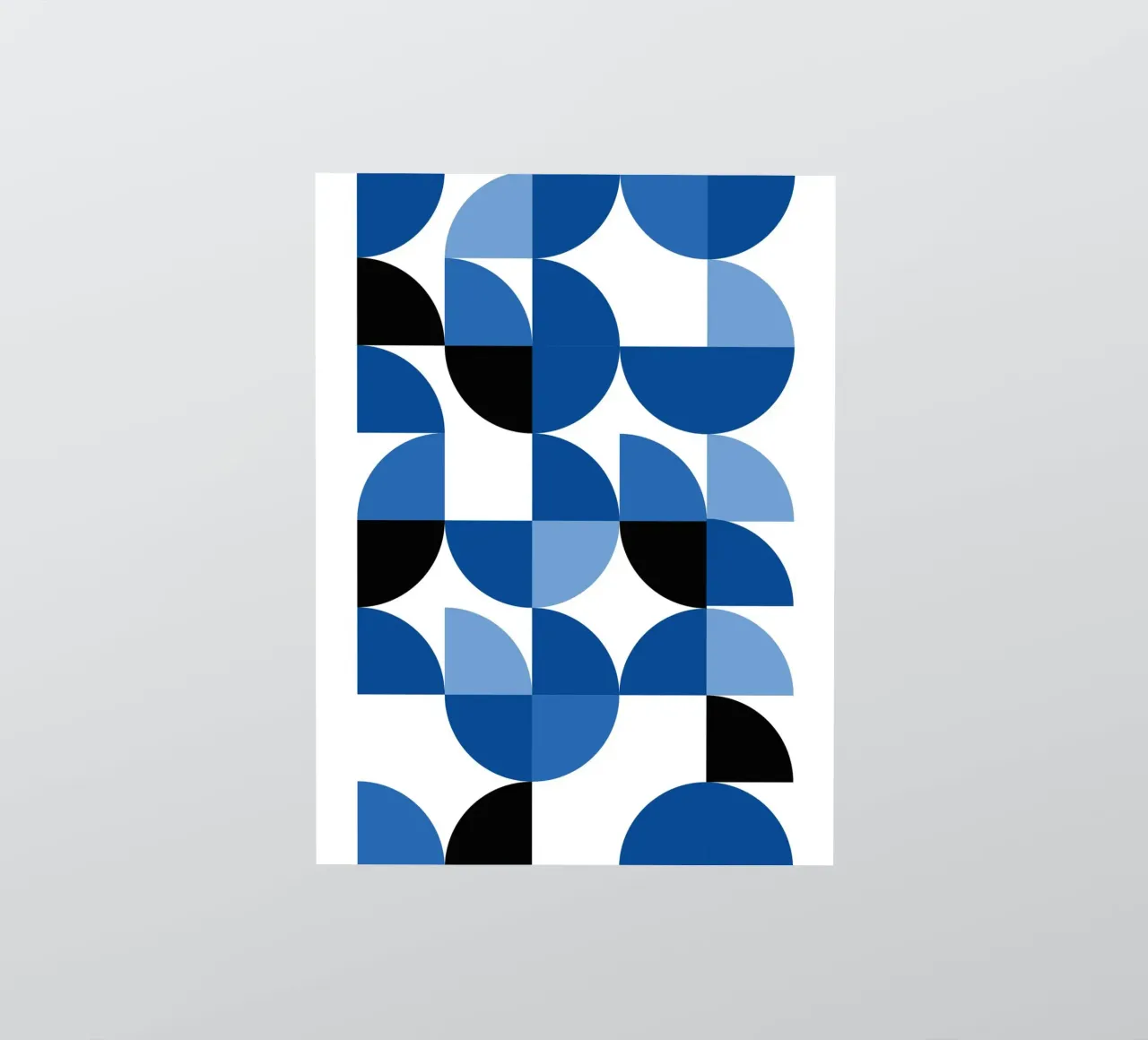 Modular semicircles in blue - Bauhaus pattern composition sticker by Casa Calm
