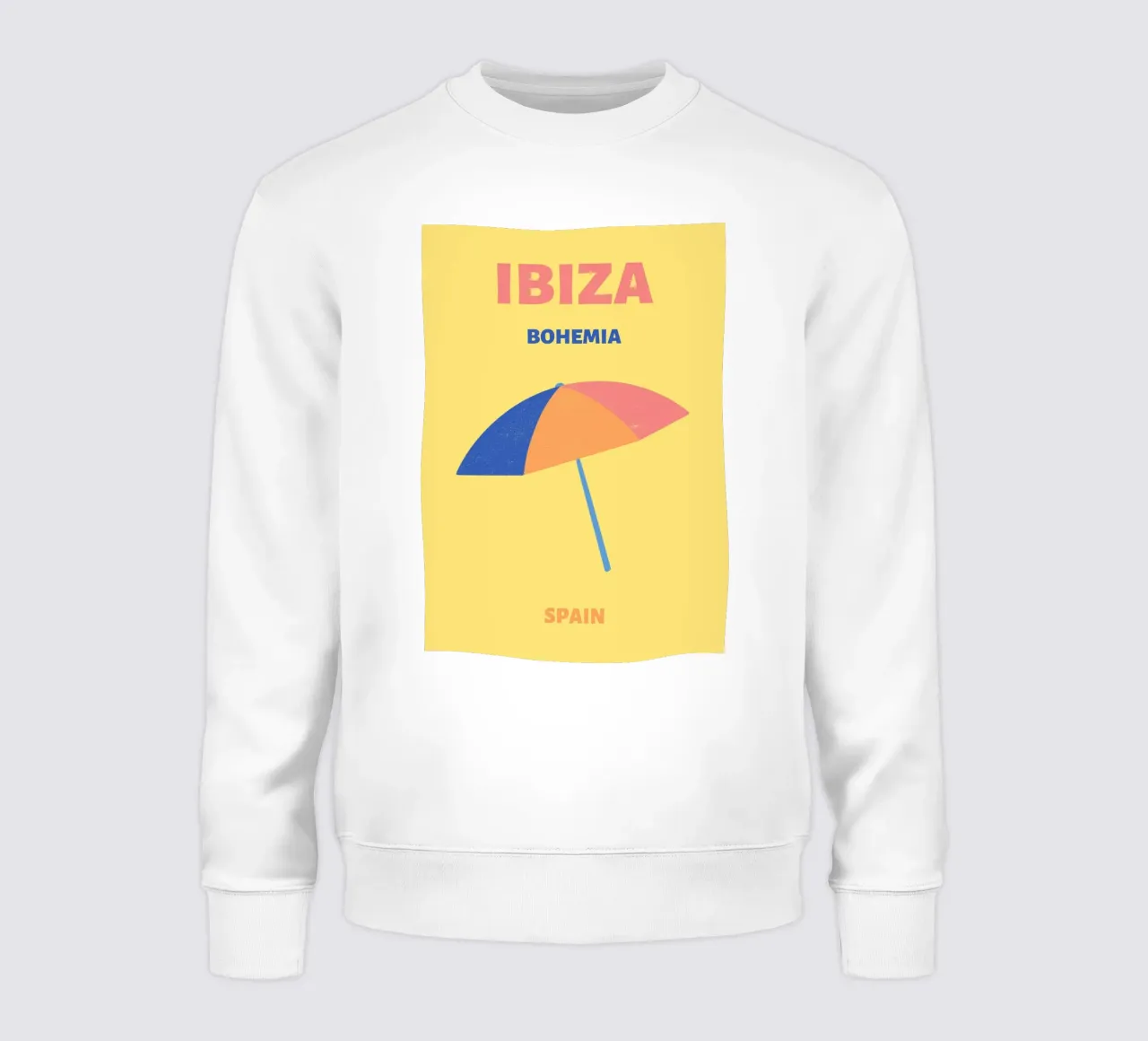 Ibiza Bohemia Beach Umbrella | Retro Summer Travel Print sudadera de NorwesClub