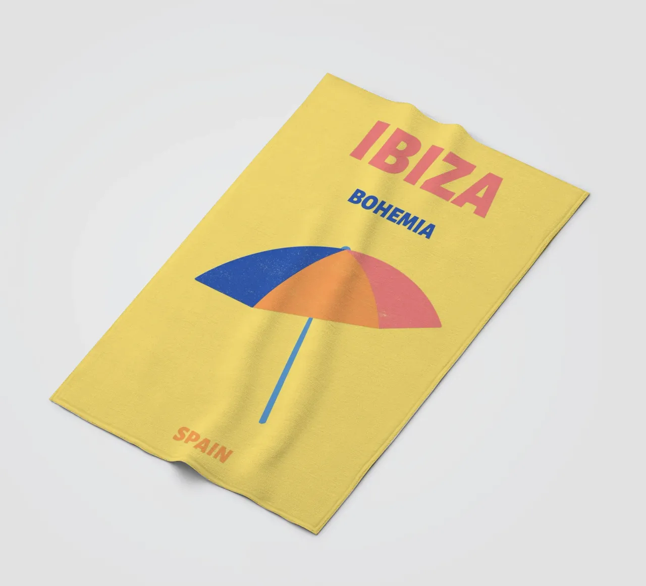 Ibiza Bohemen Strand Paraplu | Retro Zomer Reizen Print fleecedeken van NorwesClub