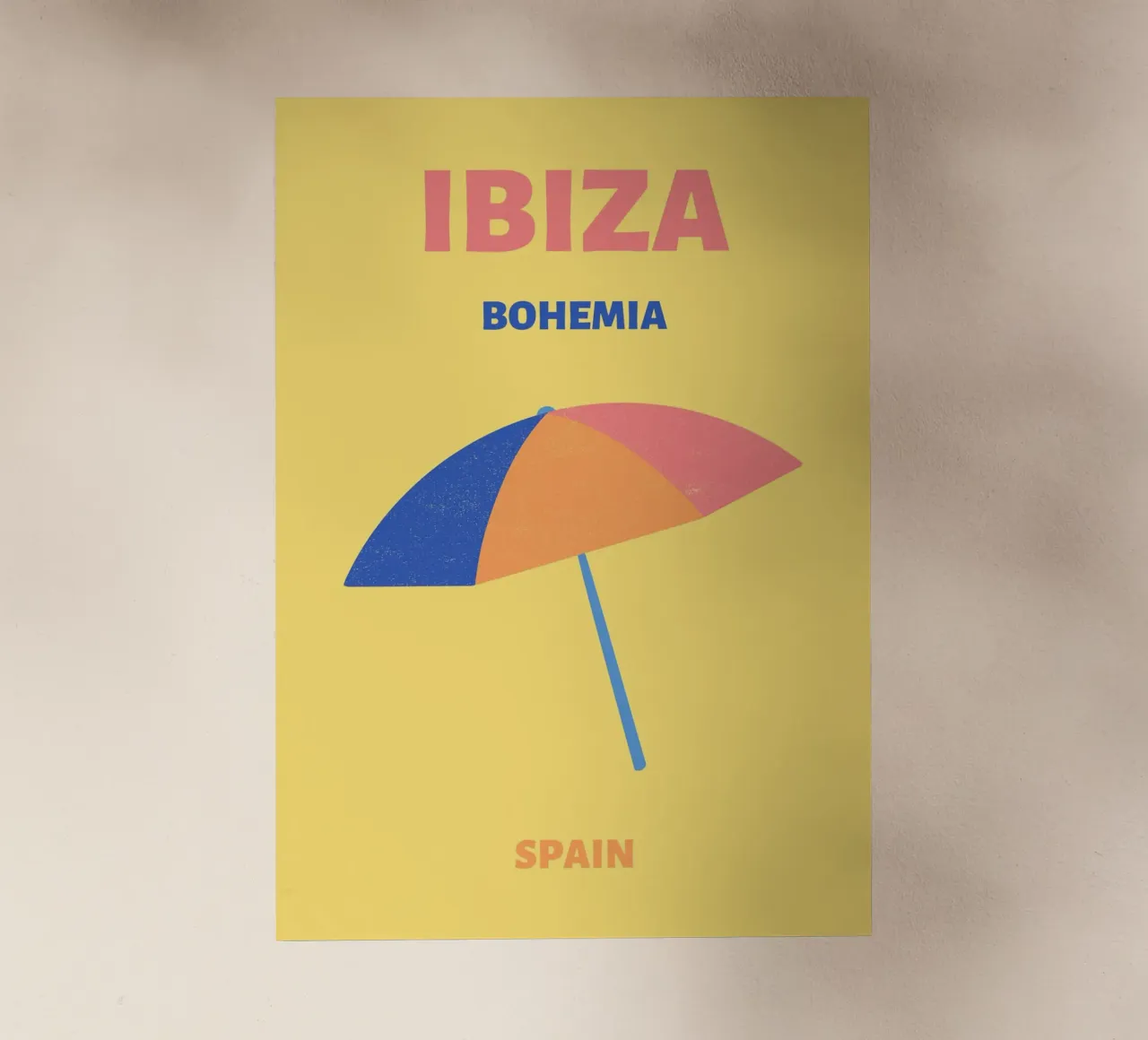 Ombrellone da spiaggia di Ibiza Bohemia - Stampa retrò da viaggio estivo pellicola backlit da NorwesClub