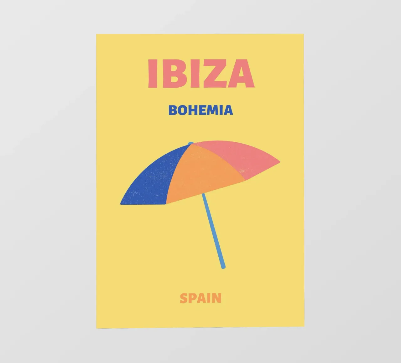 Ombrellone da spiaggia di Ibiza Bohemia - Stampa retrò da viaggio estivo pellicola backlit da NorwesClub
