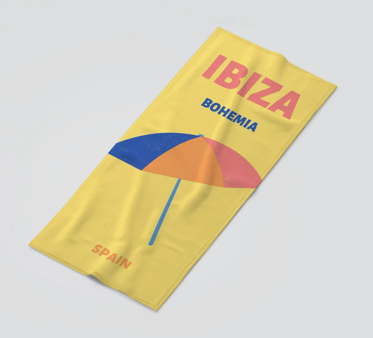Ibiza Bohemen Strand Paraplu | Retro Zomer Reizen Print strandhanddoek van NorwesClub