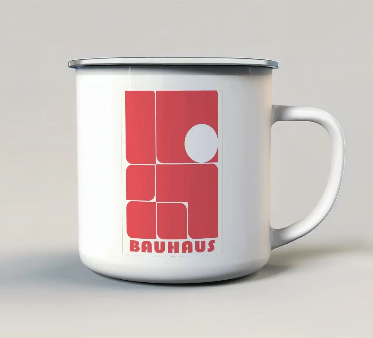 Bauhaus Grafico Rosso Moderno tazza in smalto da Casa Calm