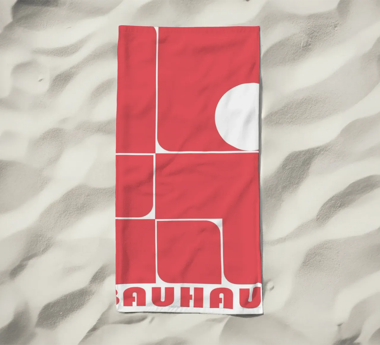 Bauhaus Grafico Rosso Moderno telo mare da Casa Calm