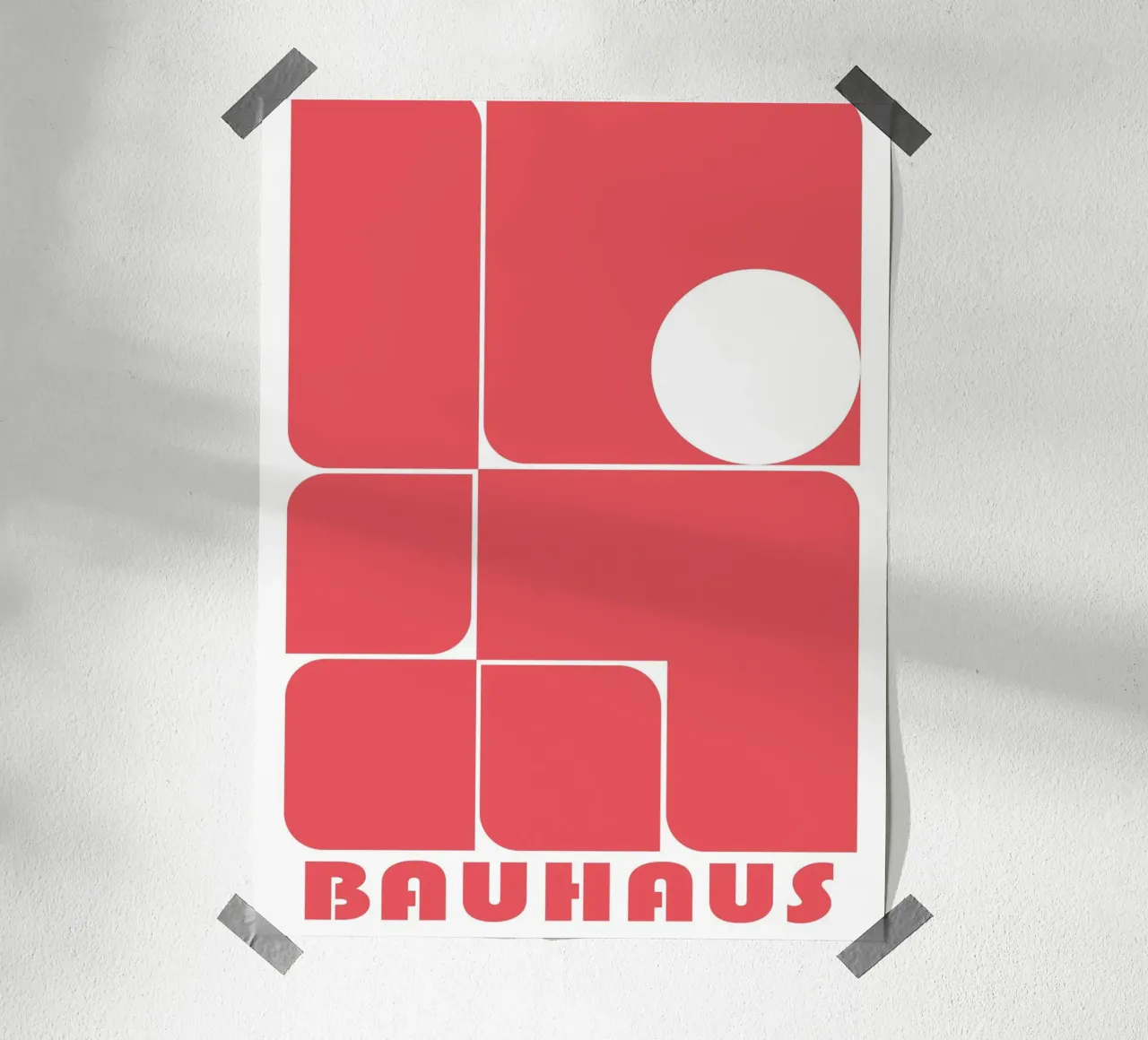 Bauhaus Grafico Rosso Moderno carta hahnemühle da Casa Calm