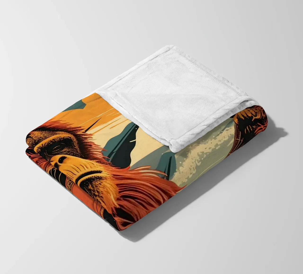 Orang Utan spielt Gitarre am Strand coperta in pile da WILD ART