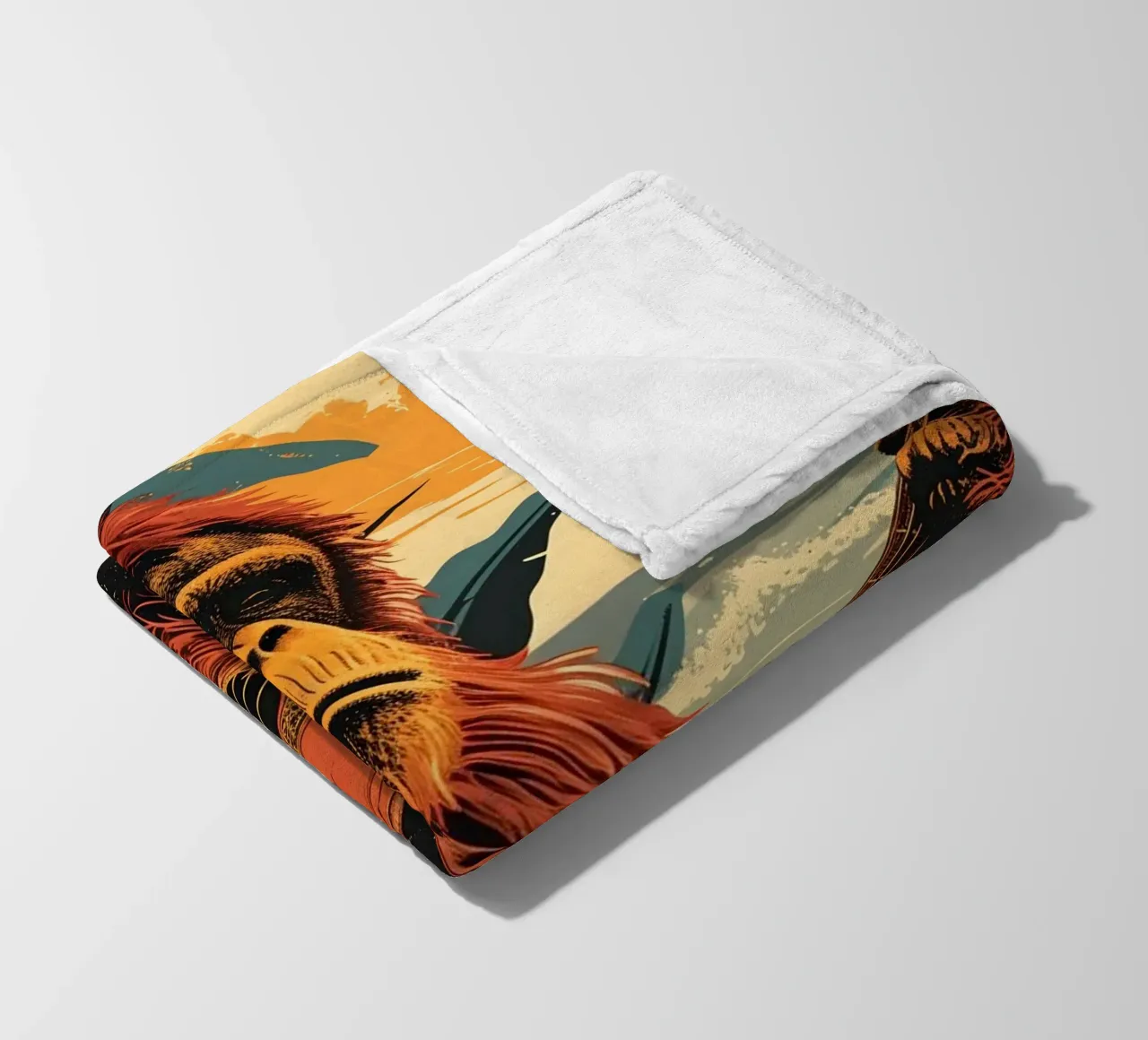 Orang Utan spielt Gitarre am Strand coperta in pile da WILD ART