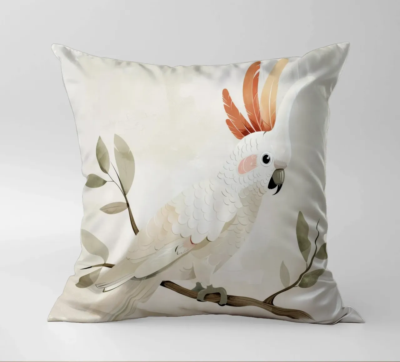 Sereno cacatua bianco su un ramo cuscino da DesignDoodle