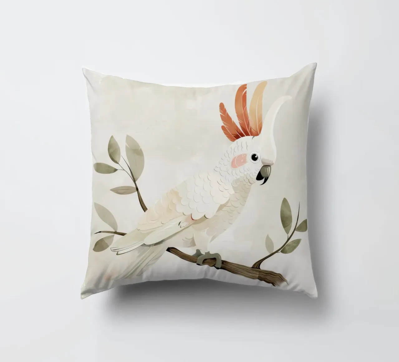 Sereno cacatua bianco su un ramo cuscino da DesignDoodle