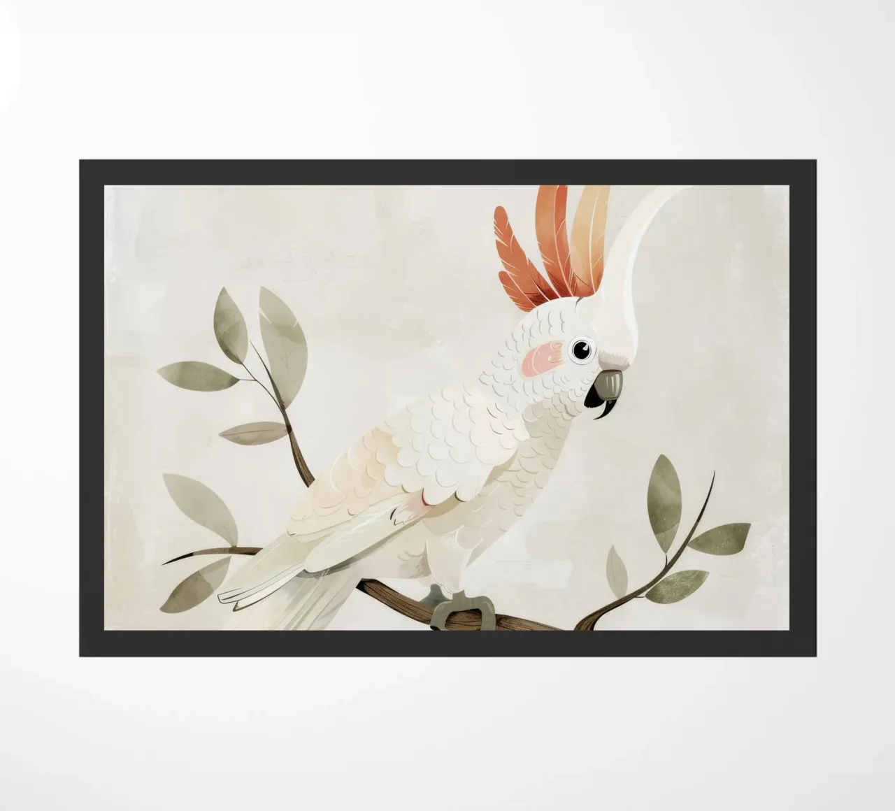 Sereno cacatua bianco su un ramo zerbino da DesignDoodle