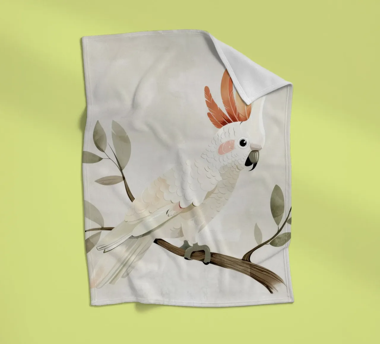 Sereno cacatua bianco su un ramo coperta in pile da DesignDoodle